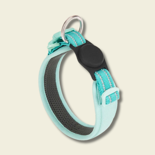 Collier AirTag réfléchissant bleu